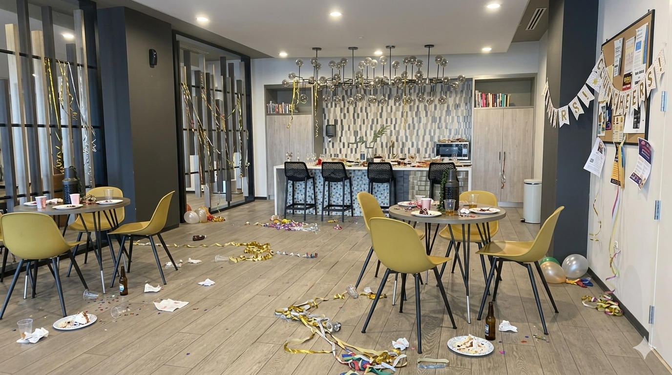 messy event room