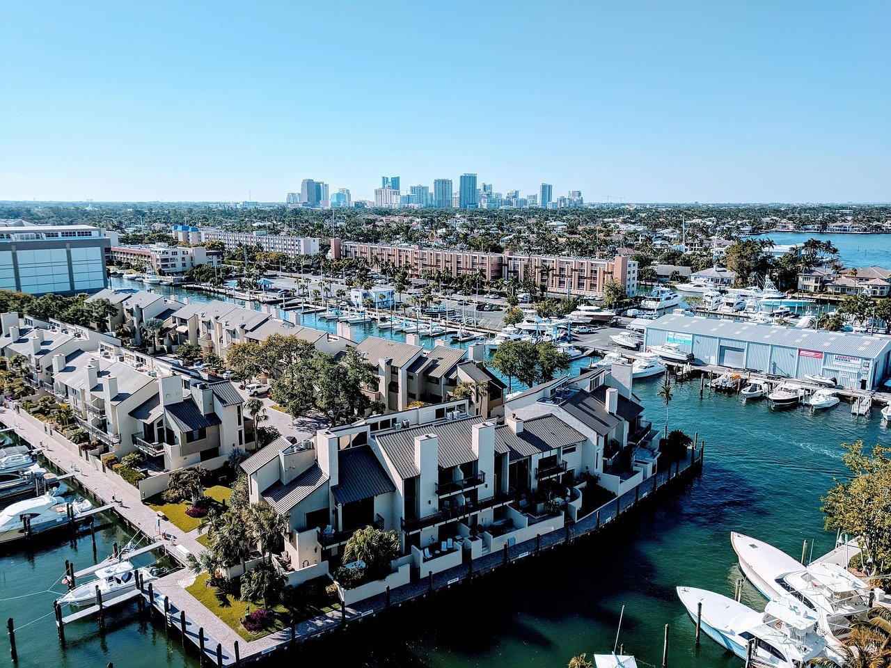 fort lauderdale, coastal area, boats, florida, coastal, nature, sailboat, blue, blue sky, sky