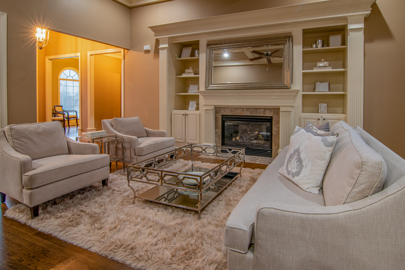 A clean and organized living room